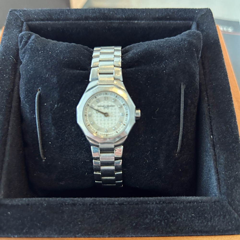 Baumé and Mercier Women’s Stainless Steel Diamond Face Riviera Swiss Watch